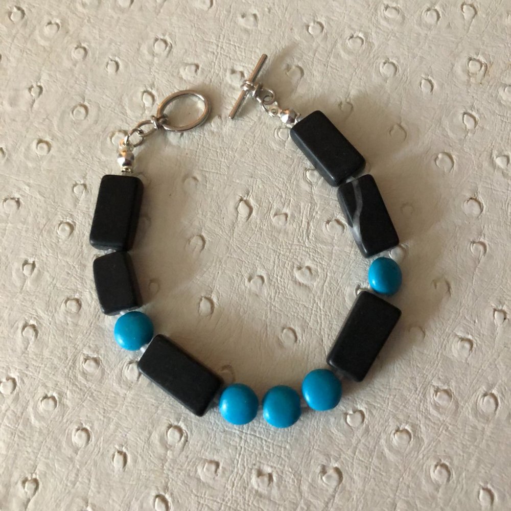 NEW Genuine Bloodstone & Turquoise bracelet